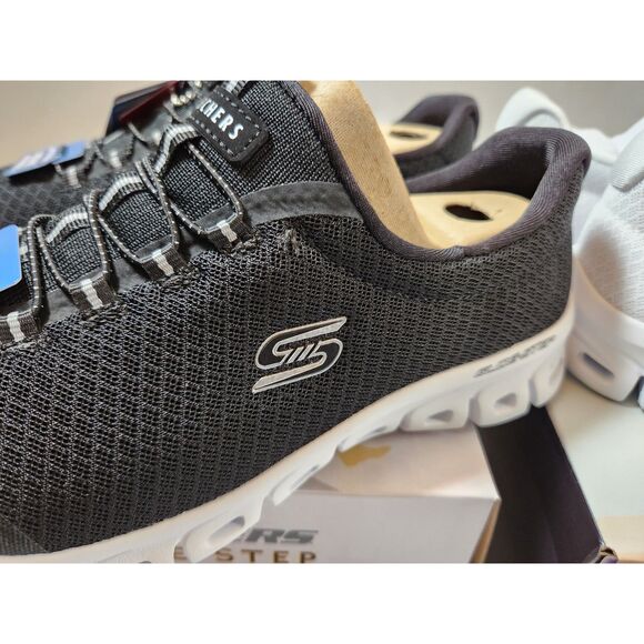 2 Pairs Skechers Glide-Step Women’s Size 7 Wide Fit | Black & White | No-Tie - Picture 8 of 11